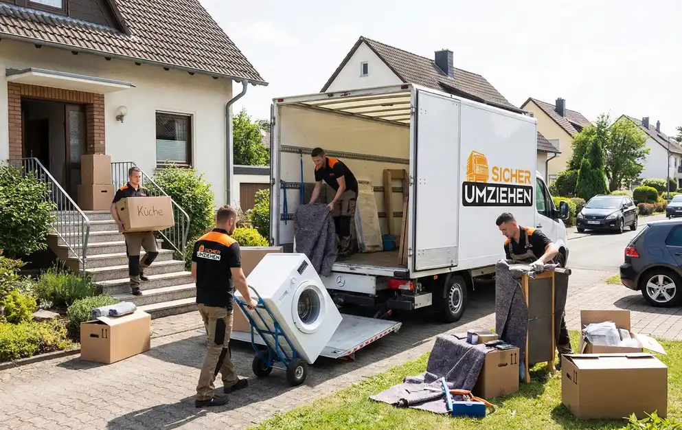 Familie beim Umzug in neue Wohnung